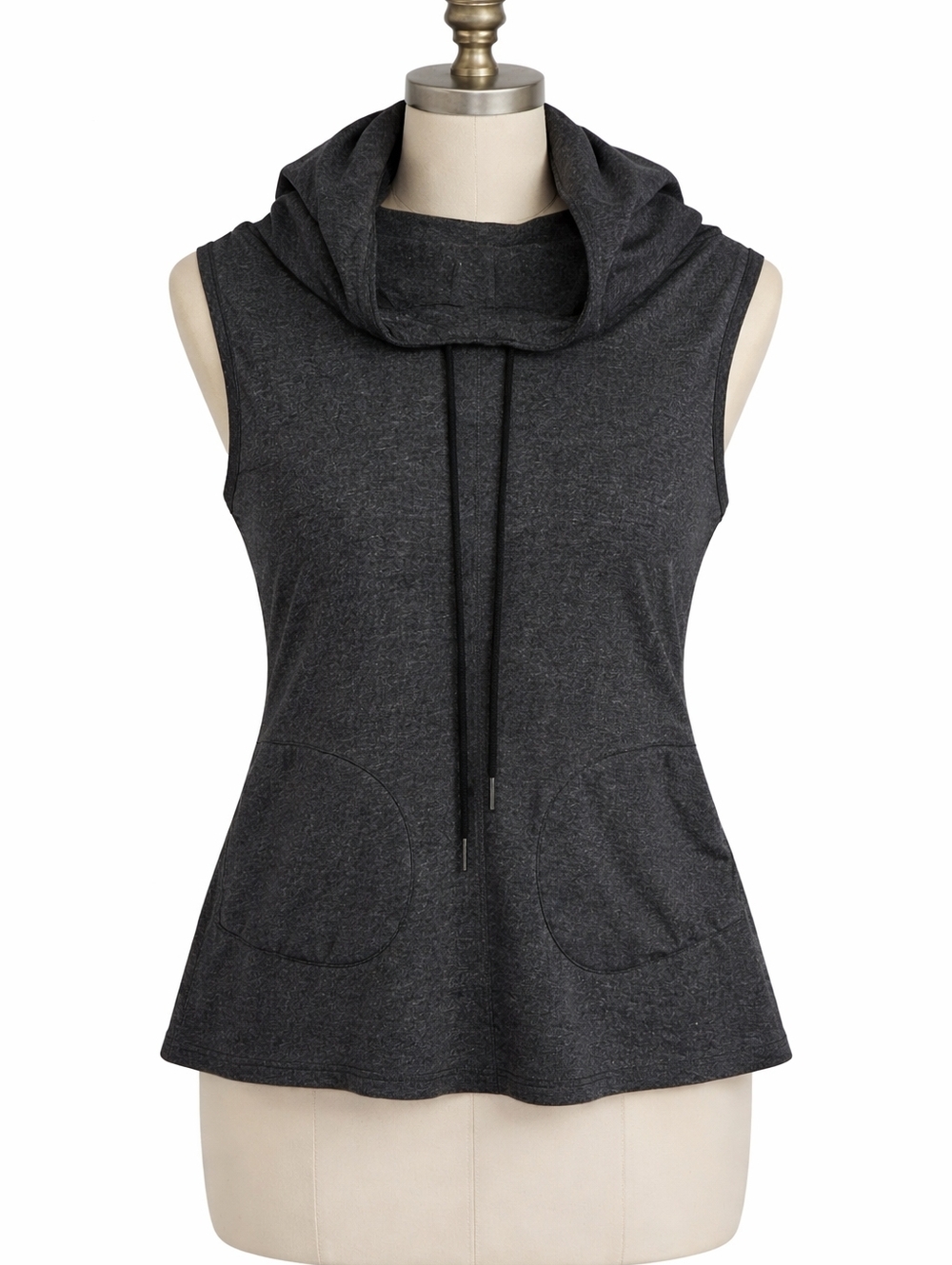 Slant Pocket Drawstring Hooded Sports Tee